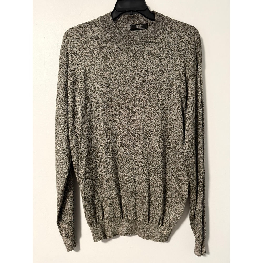 Straight Down Clothing Co. Silk Cotton Blend Marl Knit‎ Sweater XXL Grey Black